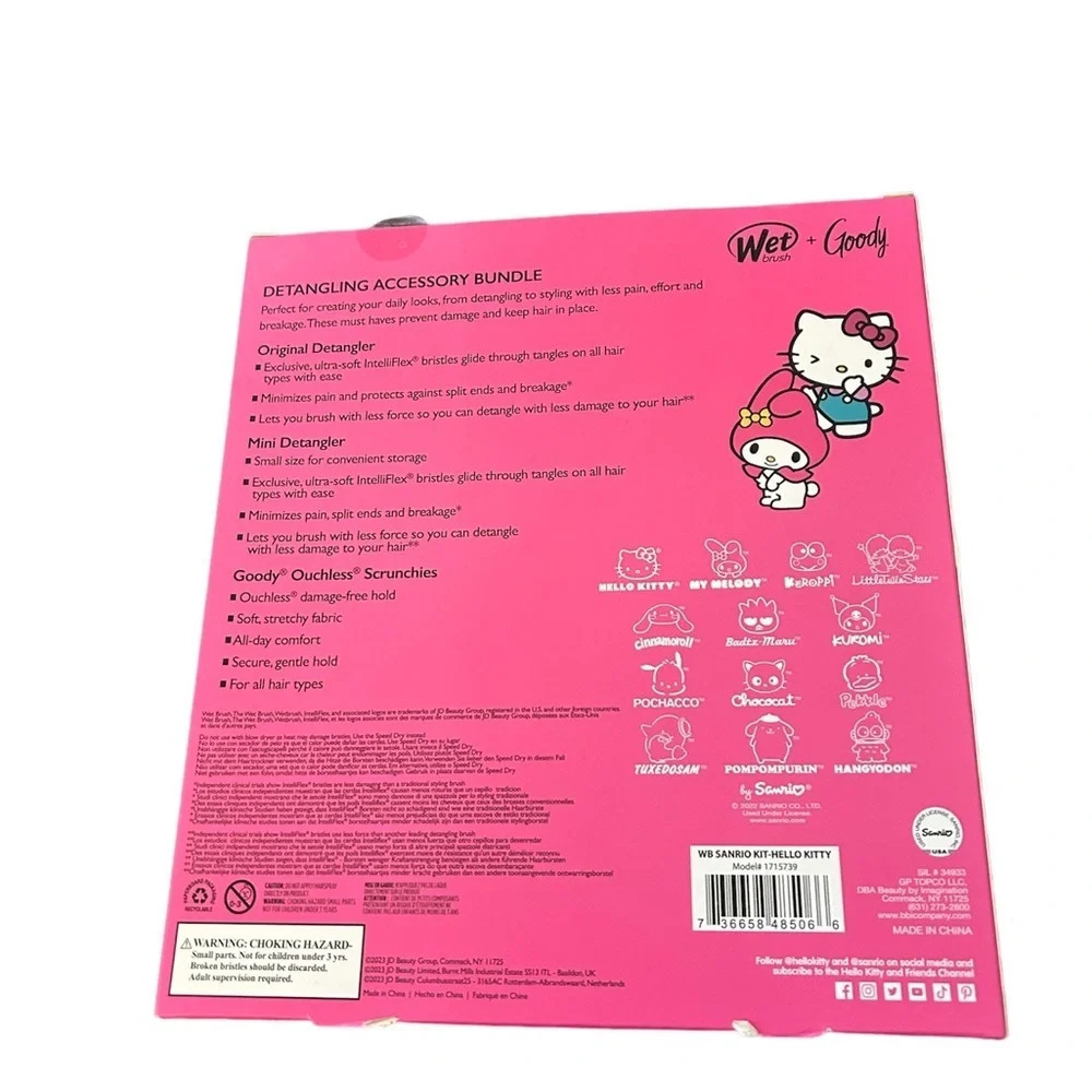 New HELLO KITTY Wet Hair Brush Detangling Accesory Bundle LIMITED EDITIO… - Picture 2 of 4
